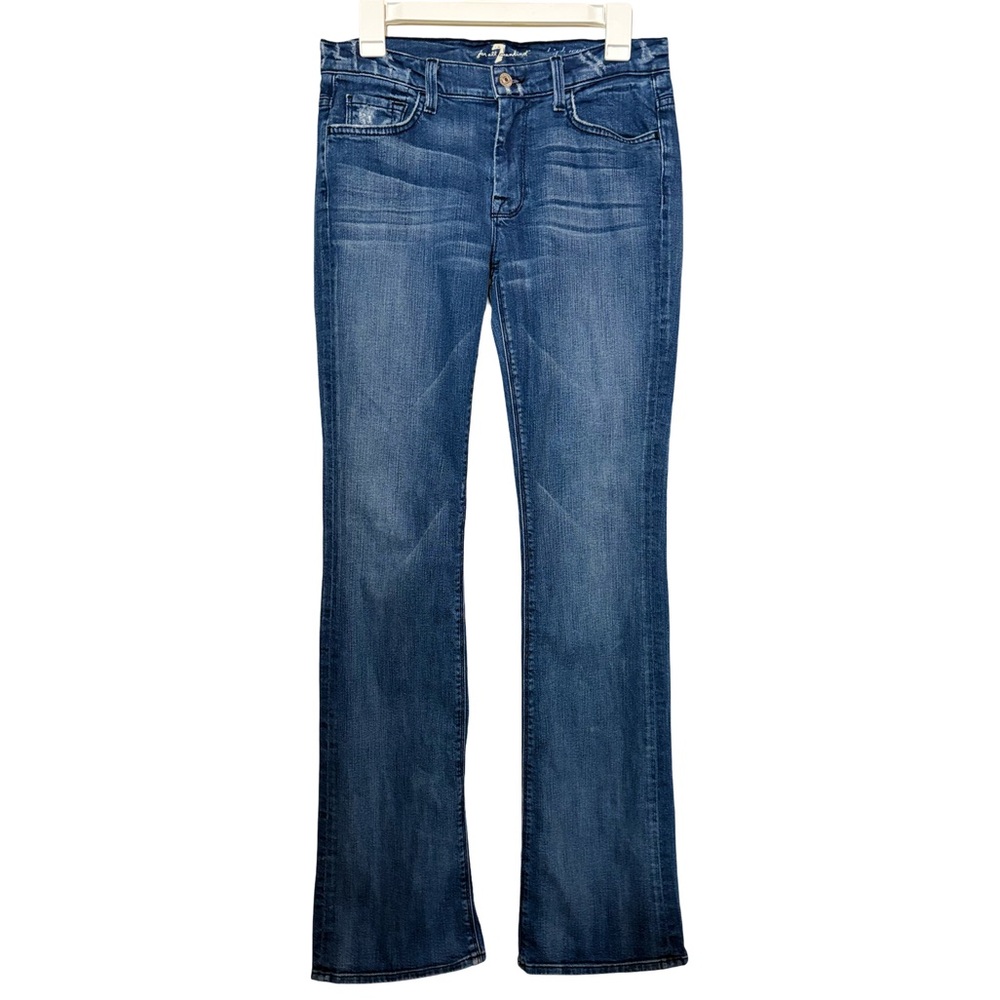 7 For All Mankind Low Rise Bootcut Jeans Size 28 Long 34” Inseam Y2K Distressed